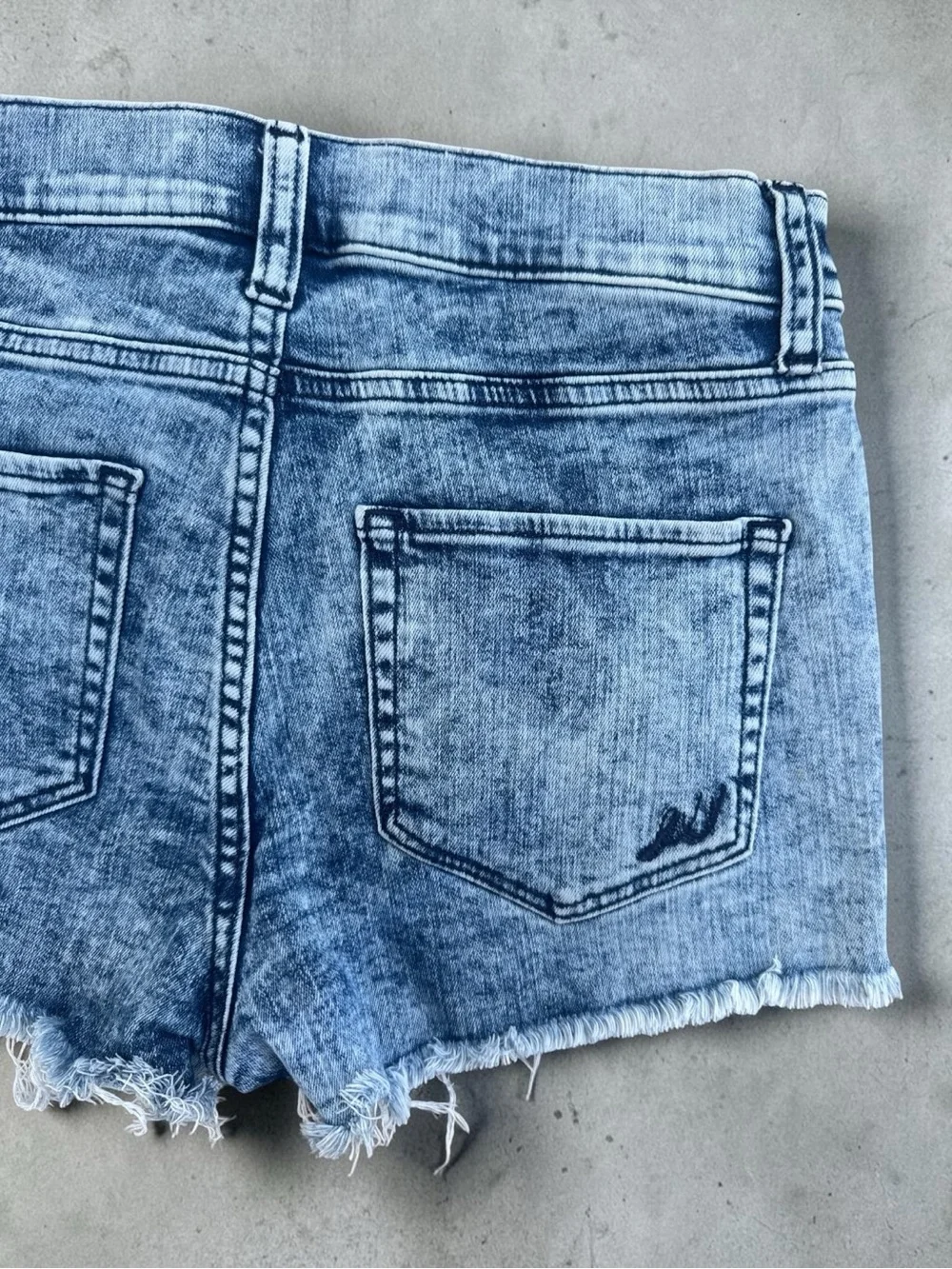 Express Blue Washed Denim Cutoff Shorts
